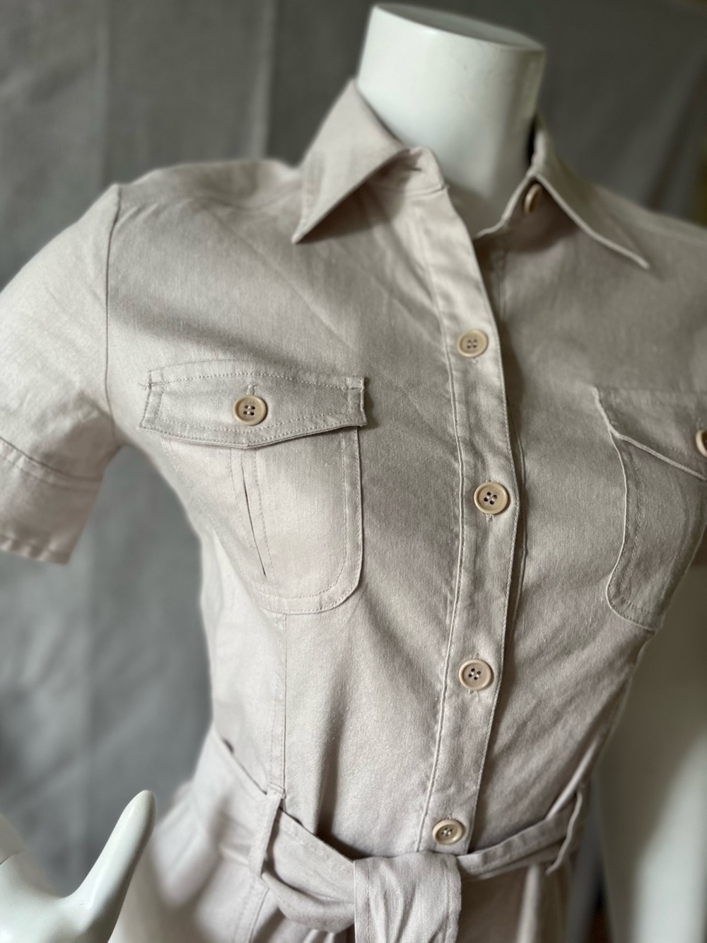 Aritzia Soft Stretch Linen Shirt Dress With Pockets
